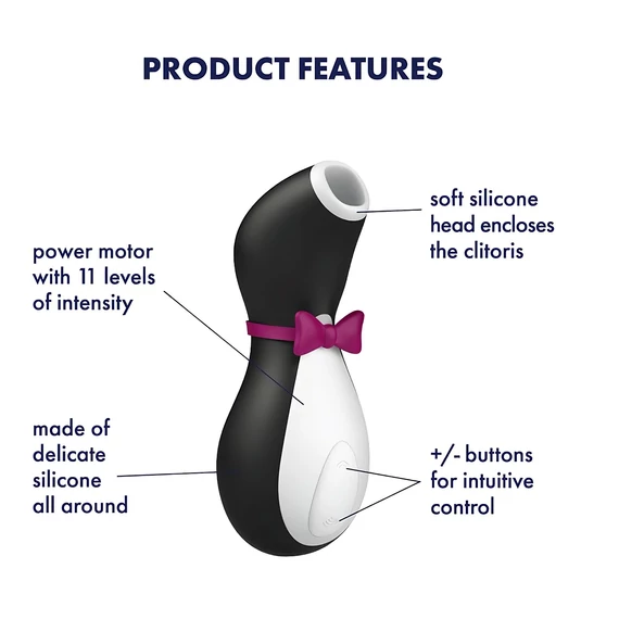Satisfyer Penguin - nabíjateľný vodotesný stimulátor klitorisu (čierno-biely)