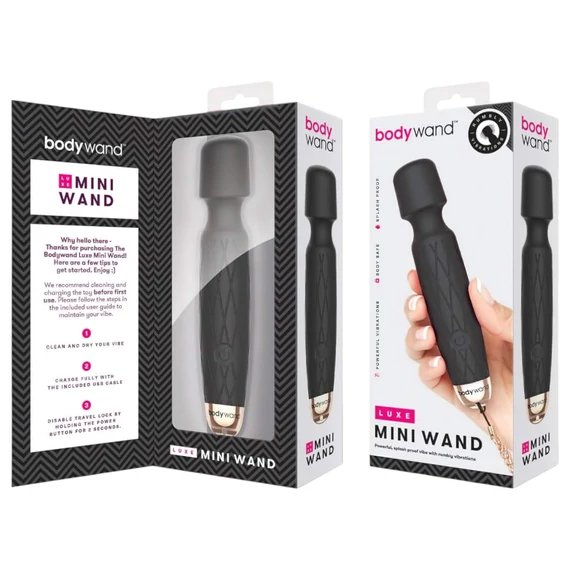 Bodywand Luxe - kompaktný masážny vibrátor (čierny)
