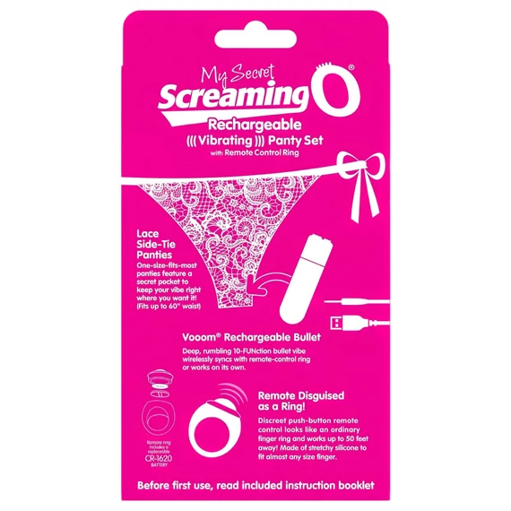 Screaming O Panty Set - vibračné tangá (ružové) S-L