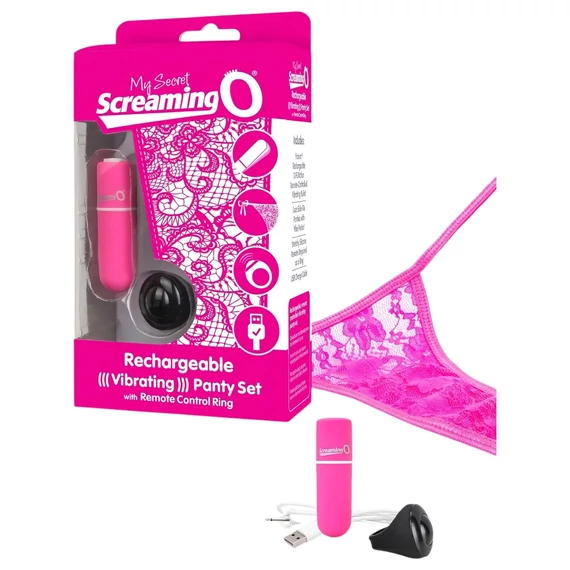 Screaming O Panty Set - vibračné tangá (ružové) S-L