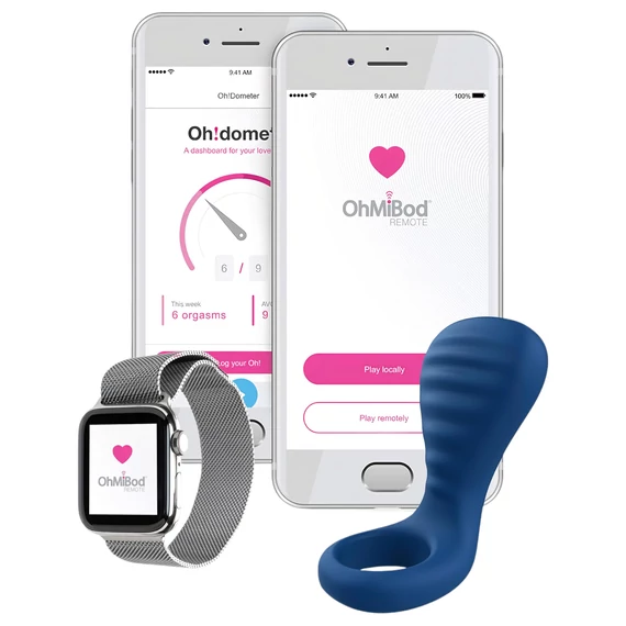 OHMIBOD Bluemotion Nex 3 - inteligentný vibračný krúžok (modrý)