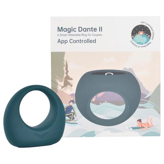 Magic Motion Dante II - inteligentný krúžok na penis, modrý.