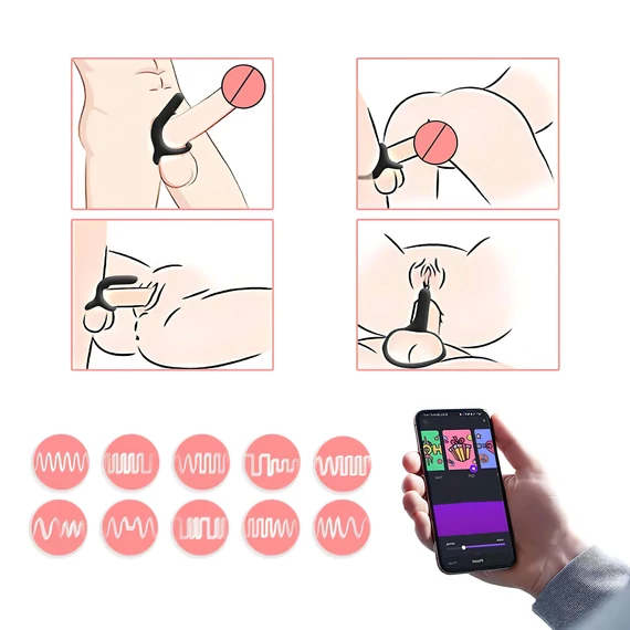 Magic Motion Rise - inteligentný vibračný krúžok na penis (čierny)