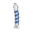 Icicles No. 5 - špirálové sklenené dildo (priehľadné-modré)