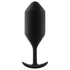 b-vibe Snug Plug 4 - čierny análny dildo s dvoma guľami (257g)