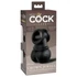 King Cock Elite Crown Jewels - kyvné semenníky, nadstavec na penis (čierny)
