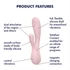 Satisfyer Mono Flex - inteligentný vodotesný vibrátor (jemne ružový)
