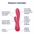 Satisfyer Mono Flex - inteligentný vodotesný vibrátor (červený)