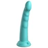 Dillio Slim Seven - prísavný stimulujúci vibrátor (20cm) - tyrkysový