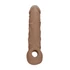 RealRock návlek na penis 21 cm - tmavý naturál