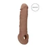 RealRock návlek na penis 21 cm - tmavý naturál