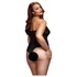 BACI Plus Size - priehľadné body s krkom, čierne (XL-XXL)