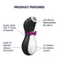 Satisfyer Penguin - nabíjateľný vodotesný stimulátor klitorisu (čierno-biely)